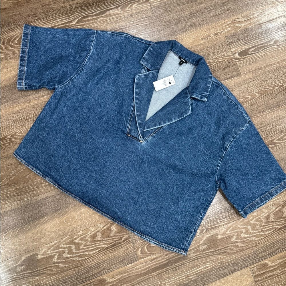 Express Blue Denim Shirt oversized size Large